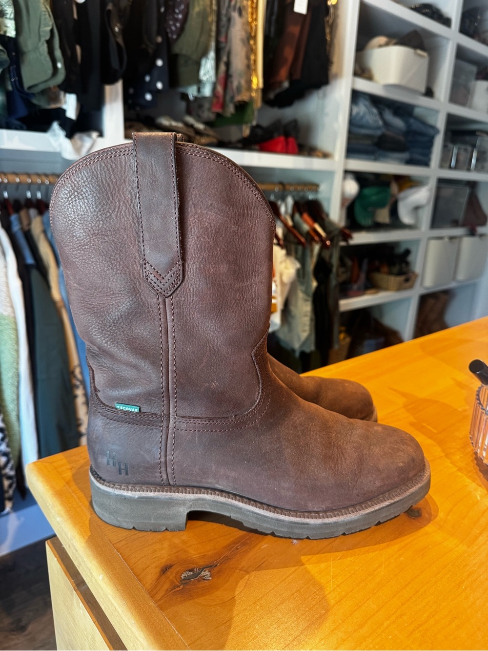 Brown Leather Pull on Rugged Roper - Picture 1 of 3